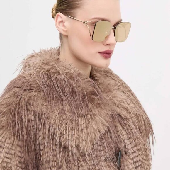 ?️ New Gucci GG1713SA 001 Sunglasses - Gold Frame, Grey Lenses main image 10